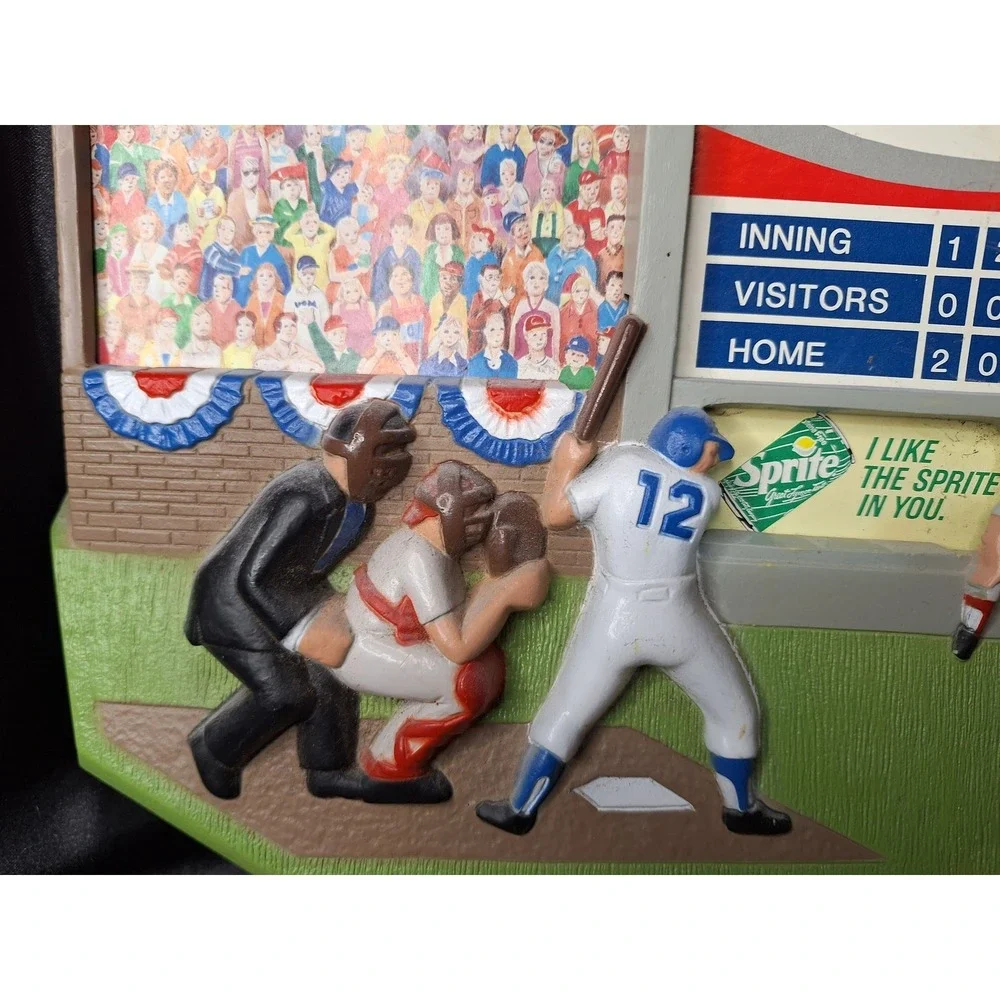 Vintage‎ Coca-Cola Classic Baseball Scoreboard Wall Clock Stadium Decor 20x12.5